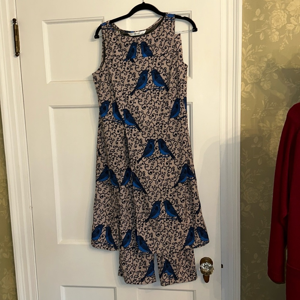 EShakti Custom | Pants Suit Blue Bird Print about a Sz 10